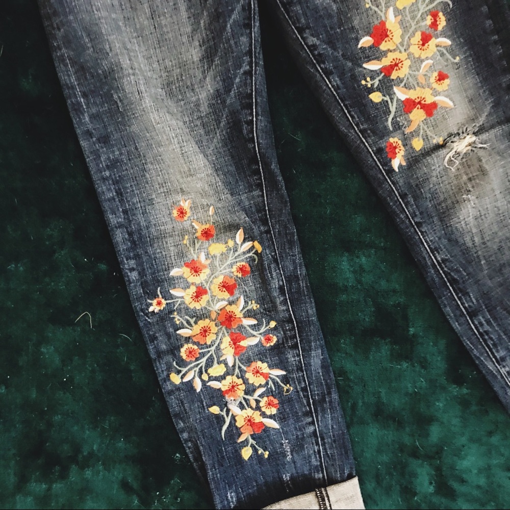 Pilcro (Anthropologie) Embroidered Jeans